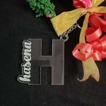 Clear Acrylic Custom Name Initial Keychain (2 Nos)